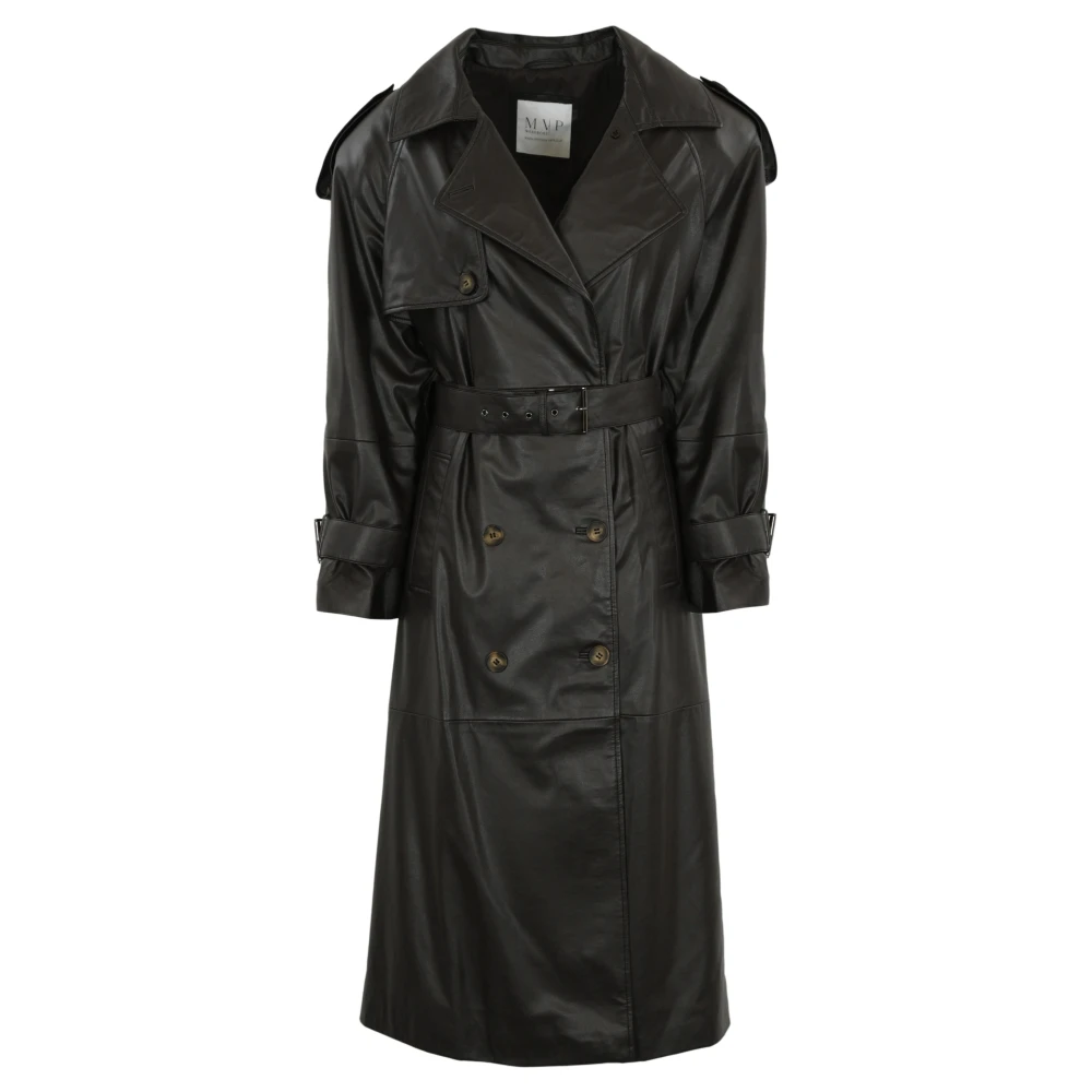 MVP wardrobe Lange Trenchcoat Brown Dames