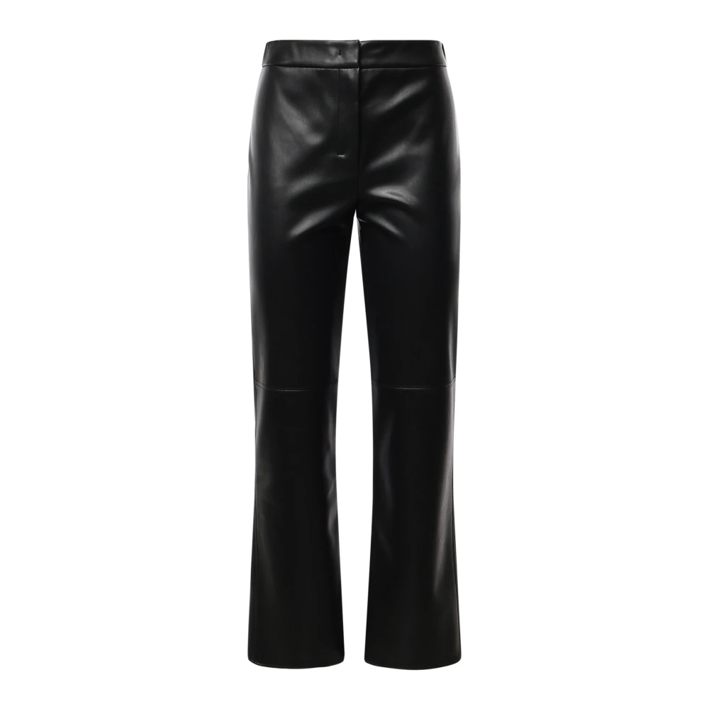 Max Mara , Wide Trousers, Female, Black, S, Leather Trousers