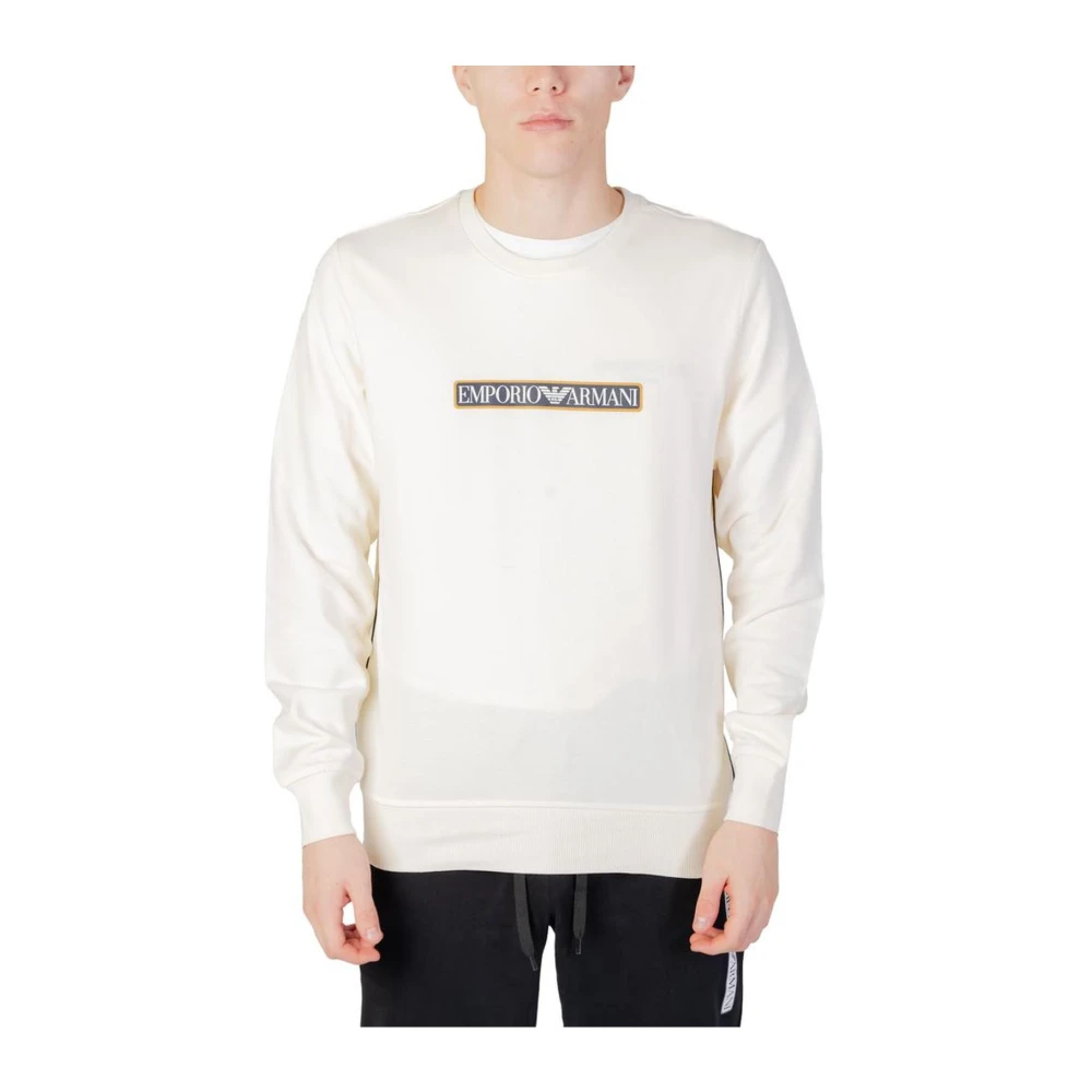 Emporio Armani Katoenmix Hoodie Herfst Winter Collectie Beige Heren