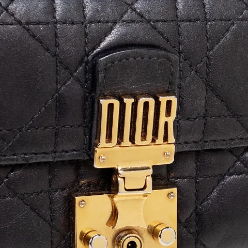 Dior Vintage Pre-owned Leather wallets Black Dames