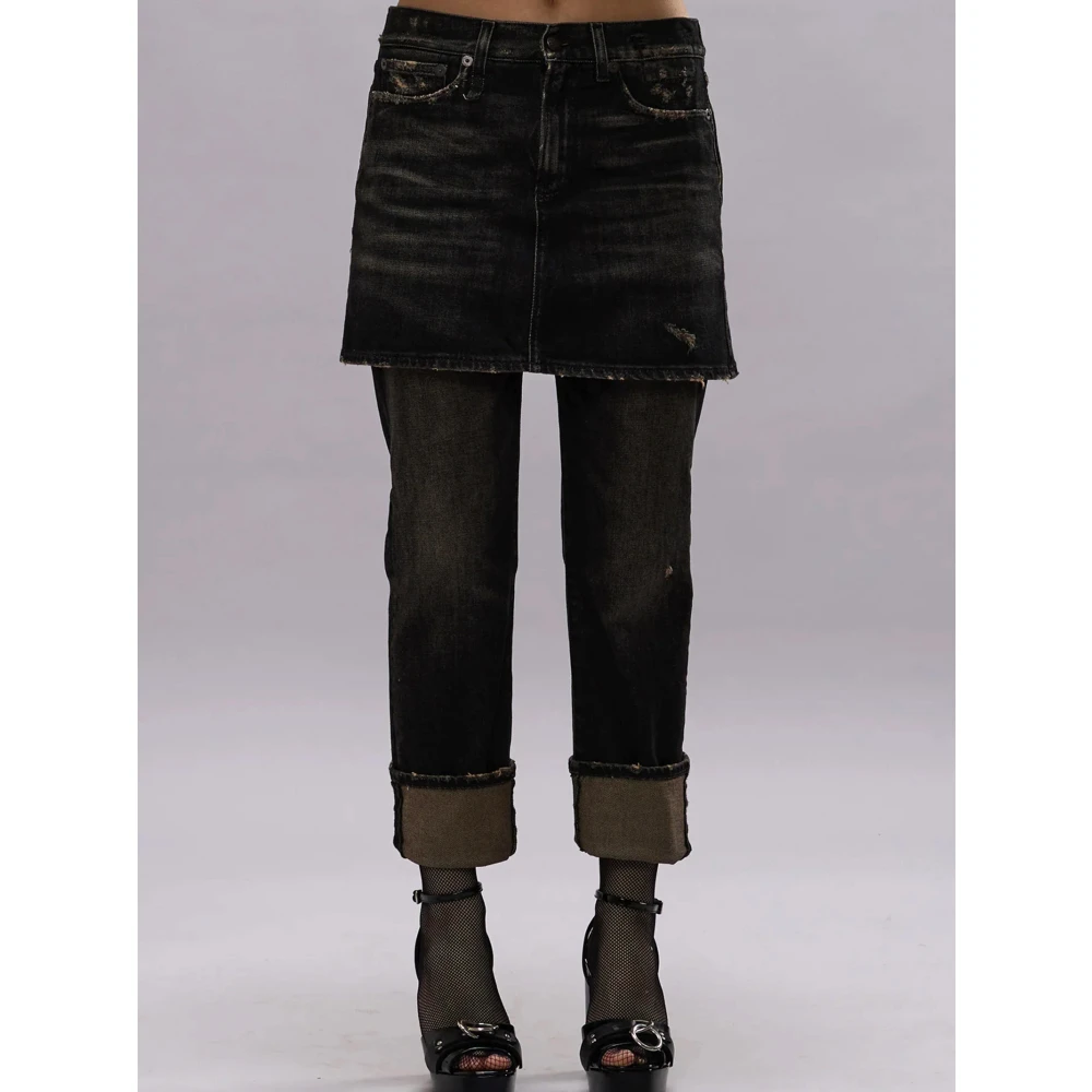 R13 Klassieke Romeo Double Jeans Black Dames