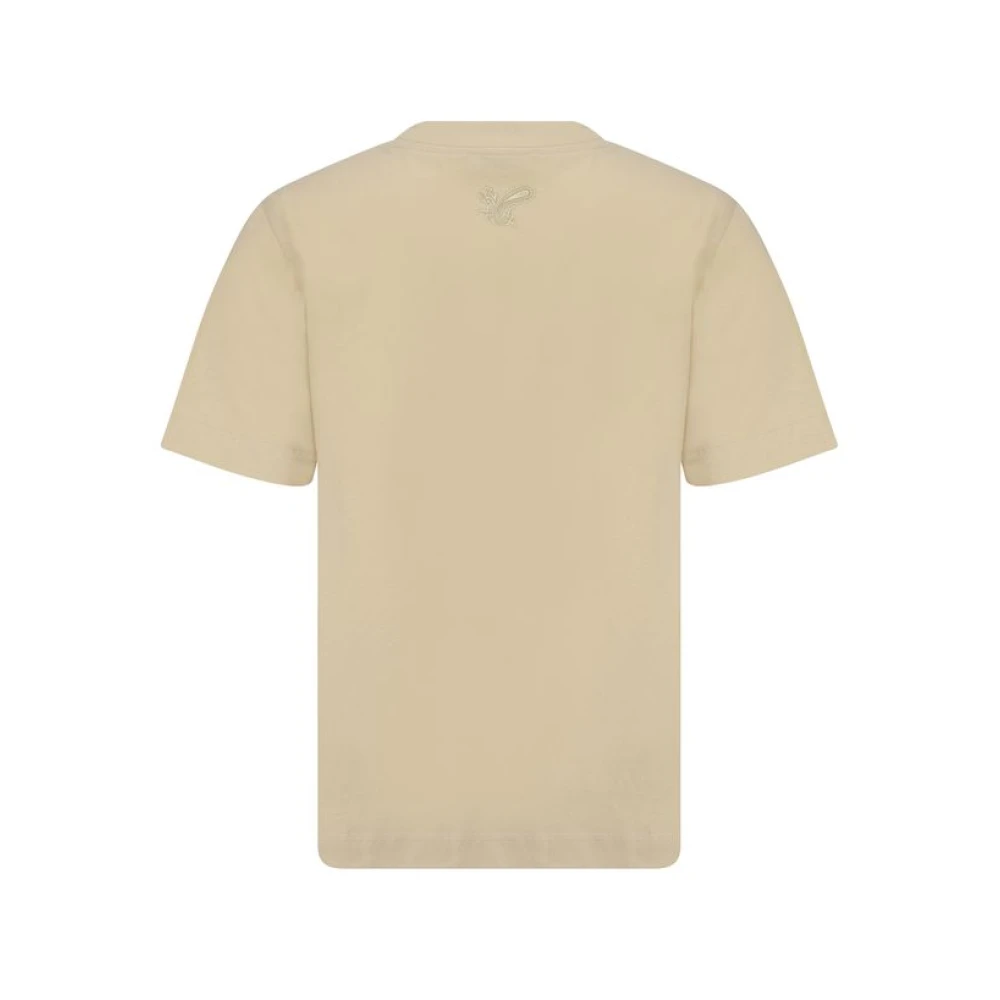 Burberry Iconisch Logo Katoenen T-Shirt Beige Dames