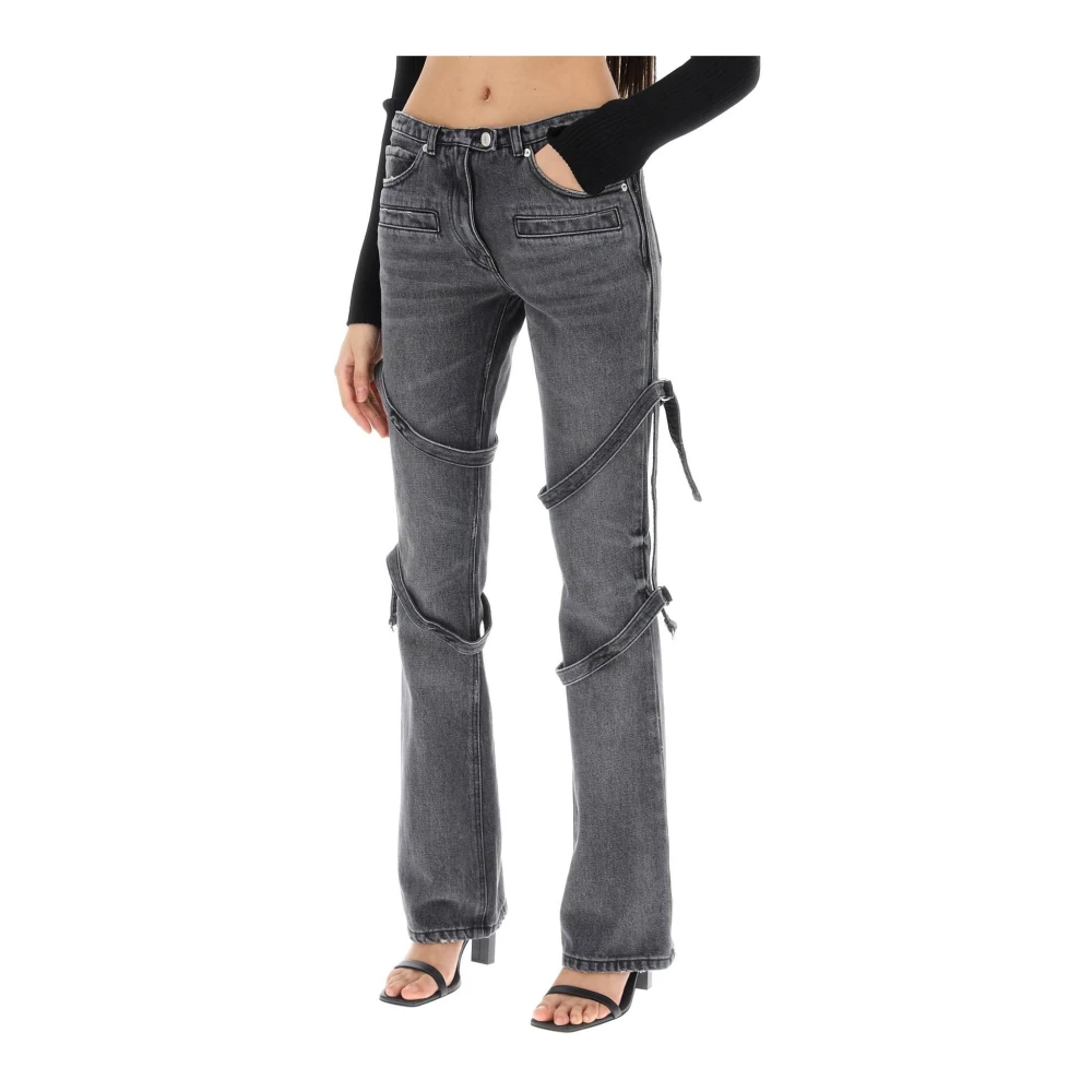 Courrèges Bootcut Jeans met Bandjes Gray Dames