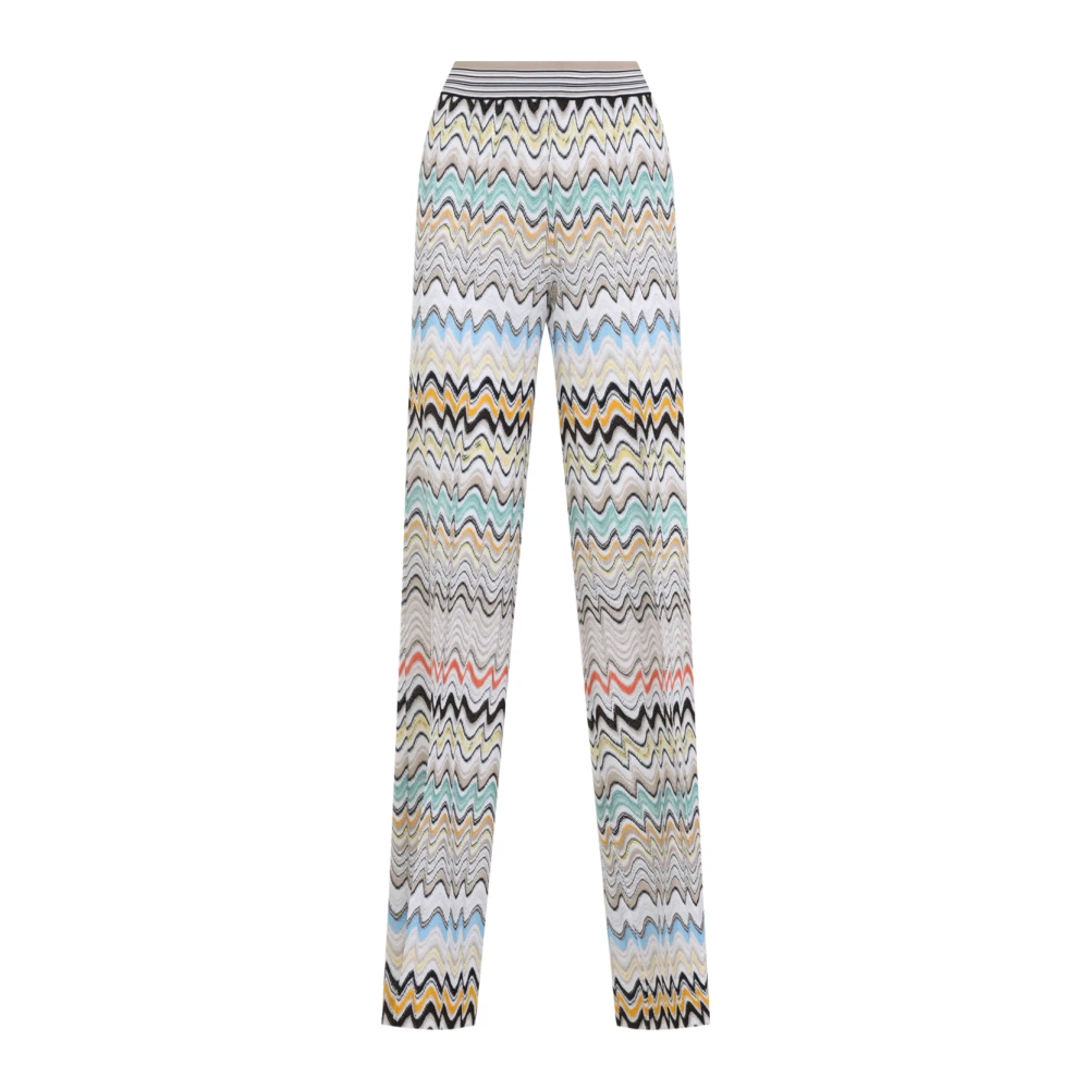 Missoni Women's Multicolor Straight Trousers, 2XS, Wide-Leg Trousers