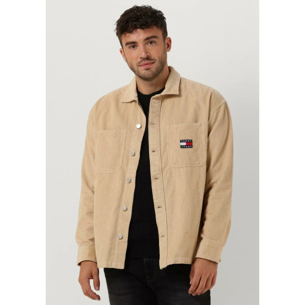 Tommy Jeans Chunky Corduroy Overshirt Brown Heren