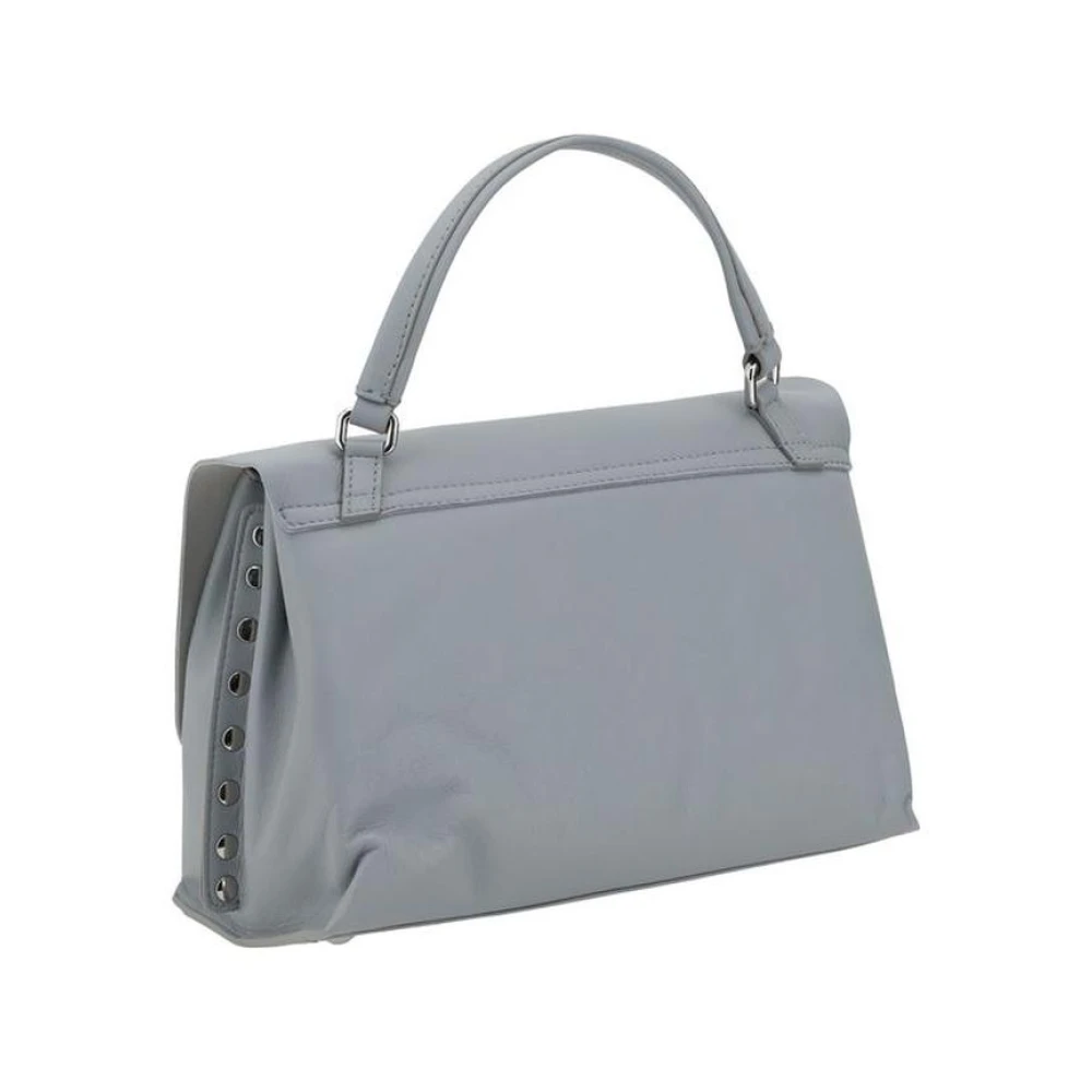 Zanellato Leren schoudertas met draaivergrendeling Blue Dames
