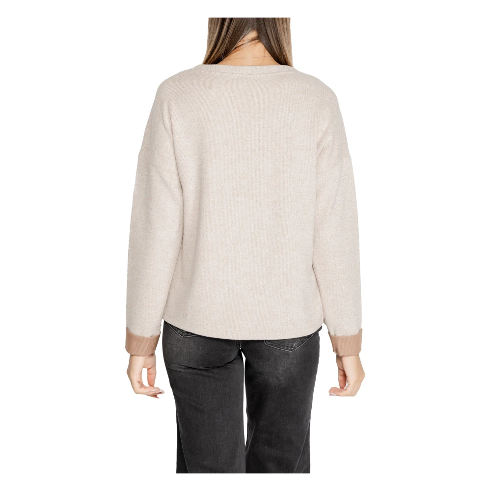 Street One Beige Gebreide Ronde Hals Trui Beige Dames