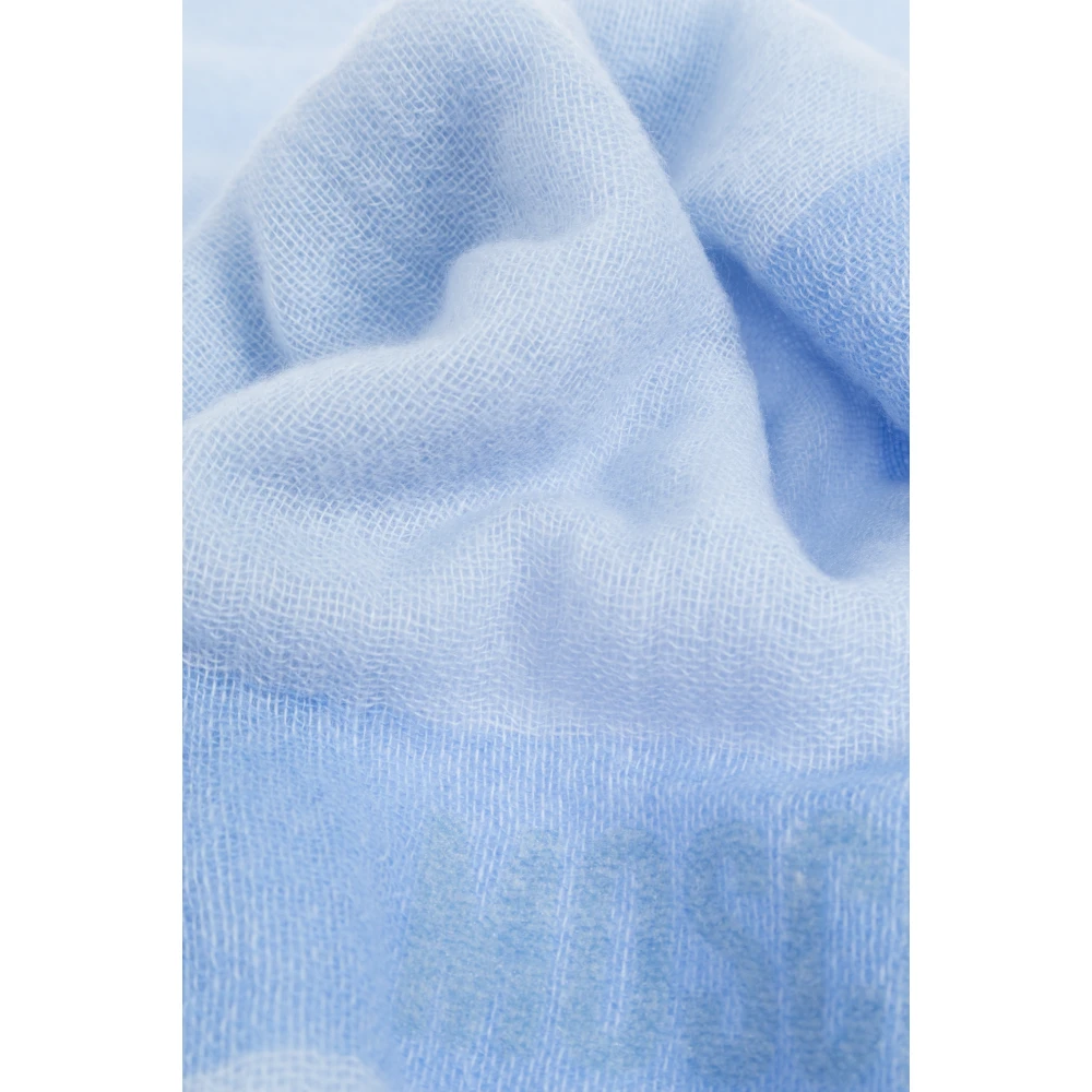 Moschino Kasjmier sjaal met logo Blue Unisex