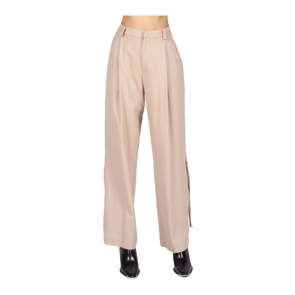 Semicouture Beige Athenais Ritszoom Broek Beige Dames