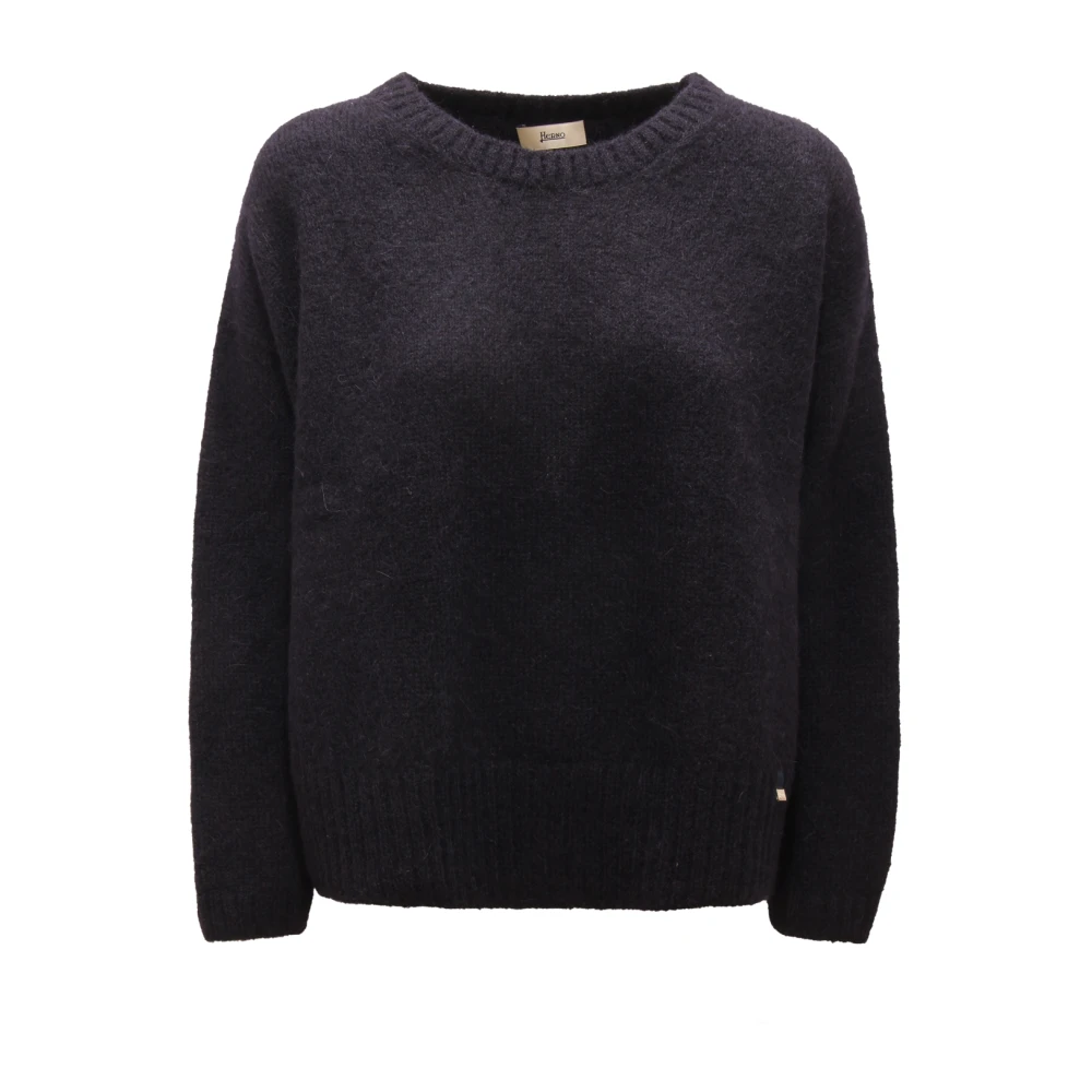 Herno Mujer Azul - Jersey De Mezcla De Lana En Estilo Elegante - Knitwear - M - Jersey De Mezcla De Lana En Estilo Elegante