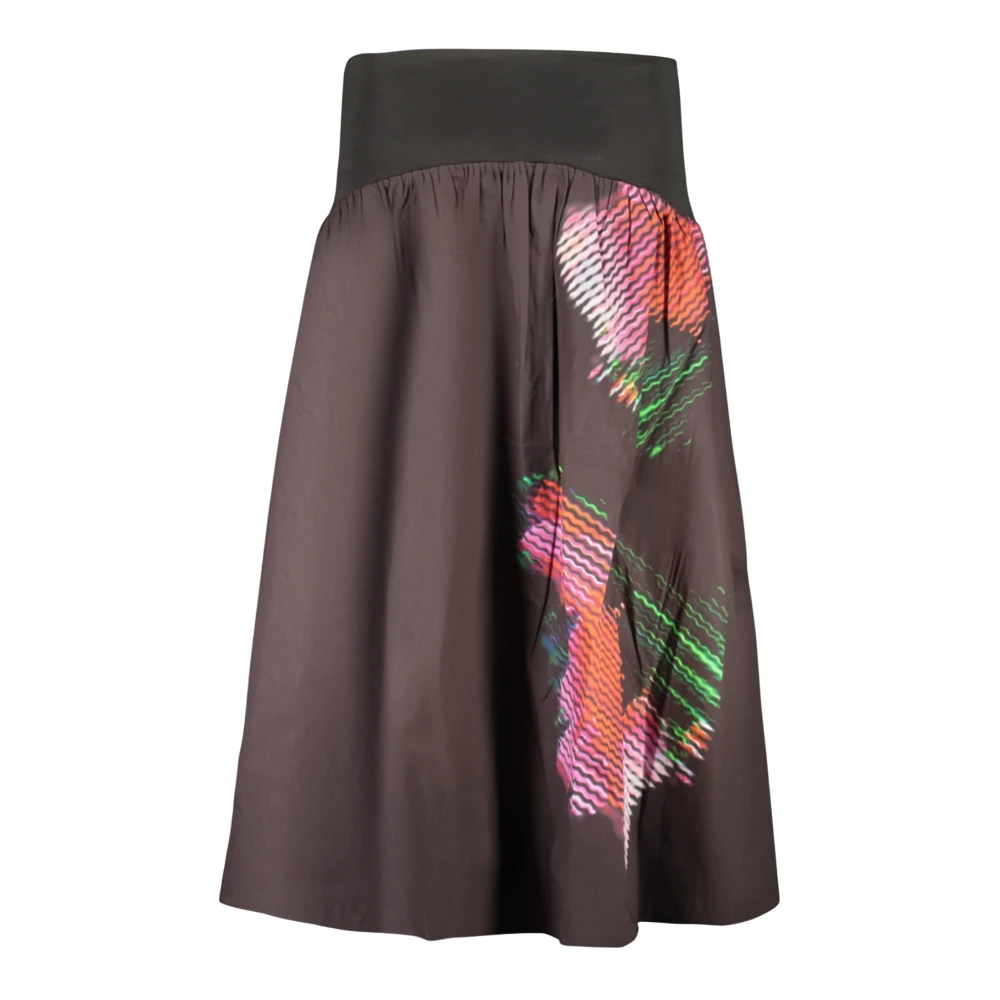 Desigual Vrouw Zwart Fal Cane Midi Rok