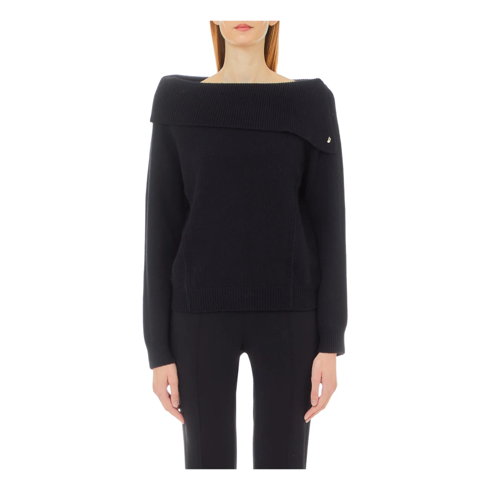 Liu Jo Gesloten Gebreide Trui met Ronde Hals Black Dames