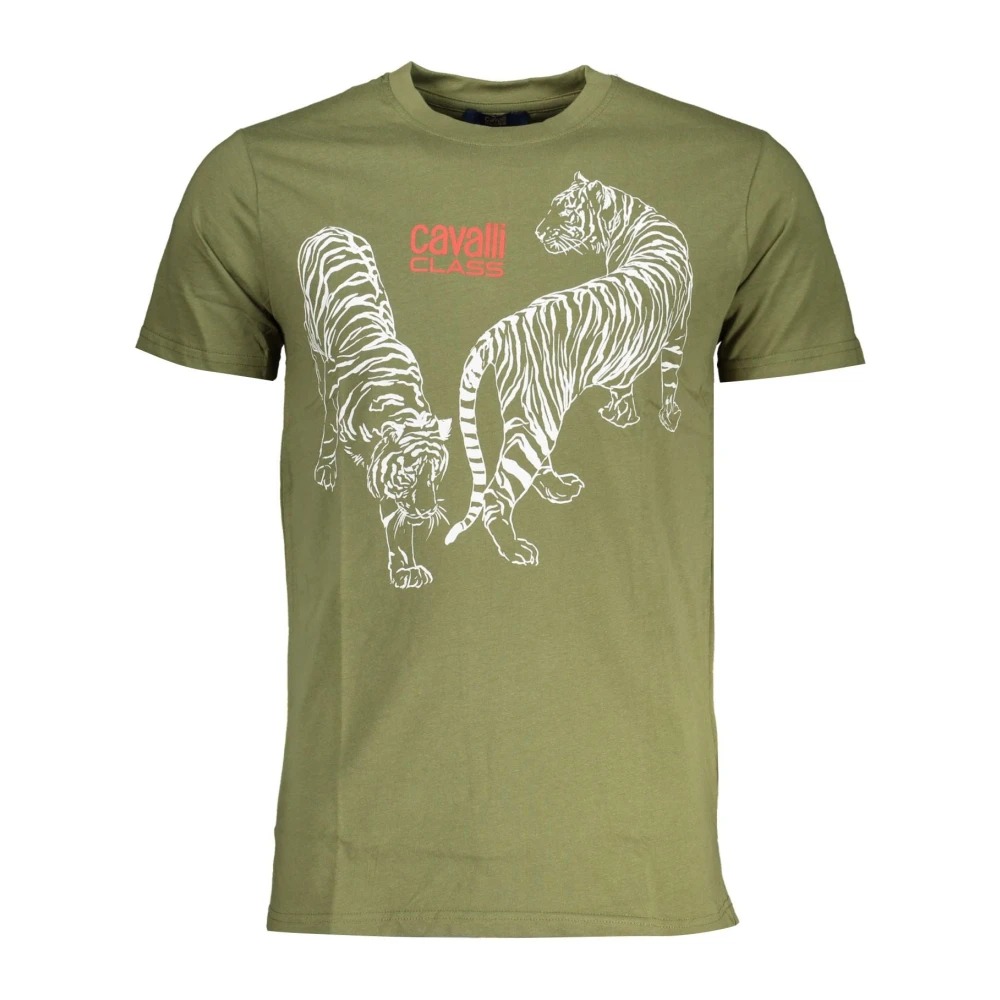 Cavalli Class Groen Heren T-shirt met korte mouwen Green Heren