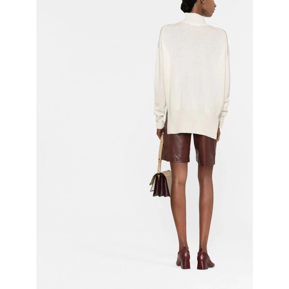 Jil Sander Minimalistische Cashmere Trui Beige Dames