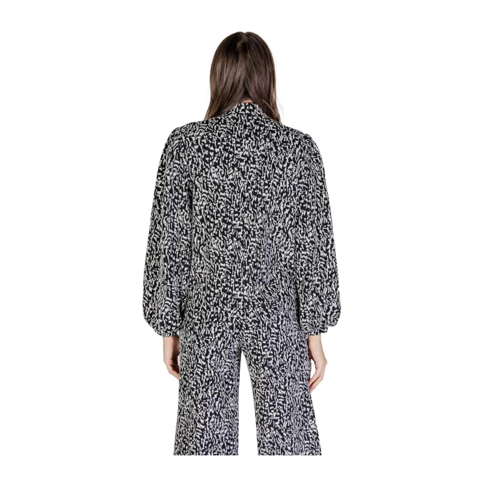 Ichi Zwarte polyesterblend trui voor vrouwen Black Dames