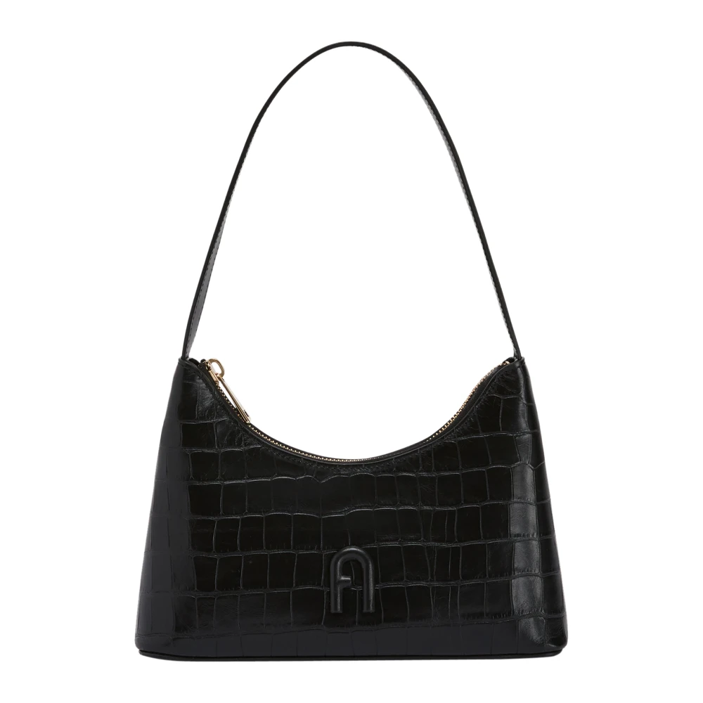 Furla Hobo bags Diamante Mini Shoulder Bag in zwart