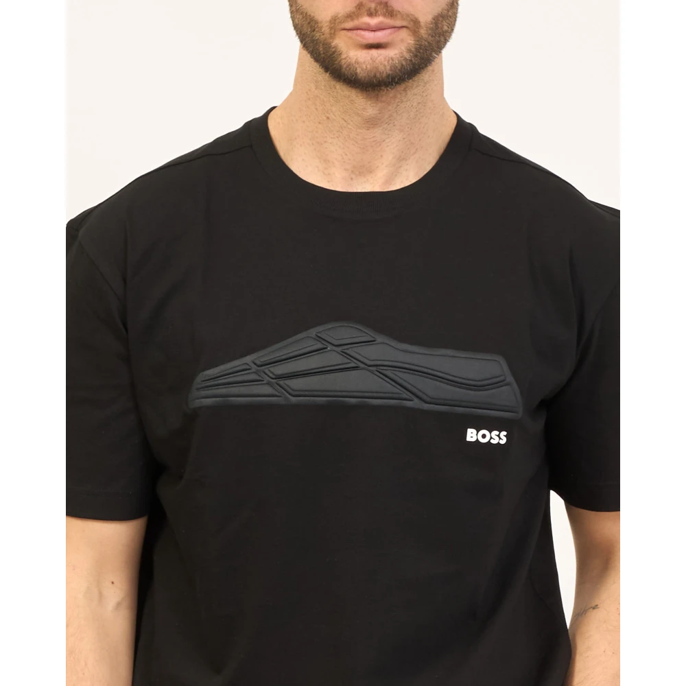Hugo Boss Heren T-shirt met ronde hals en logo Black Heren