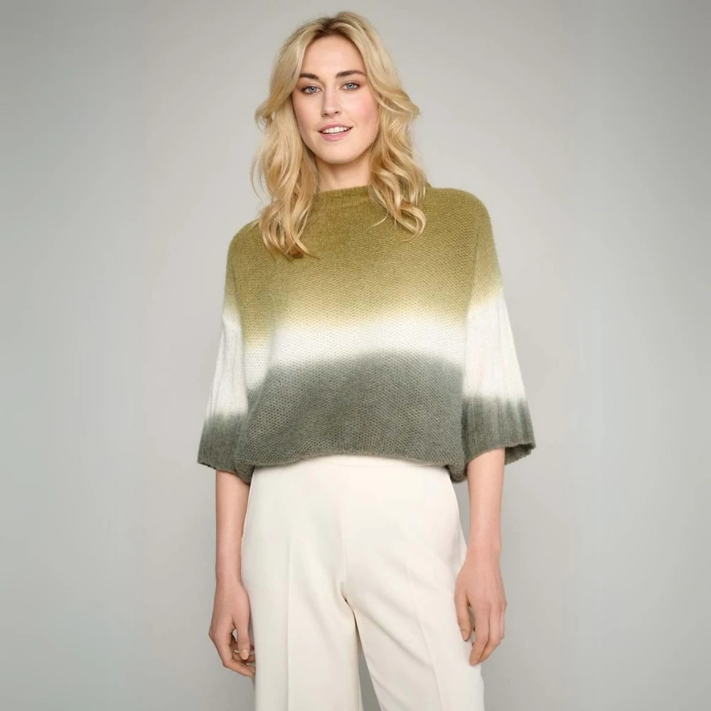 Marie Méro Tricolor Gebreide Trui Green Dames