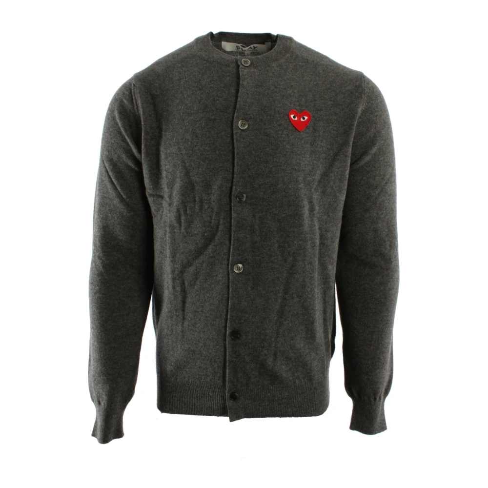 Comme Des Garçons Men's Gray Cardigans, Xs, Play Vest