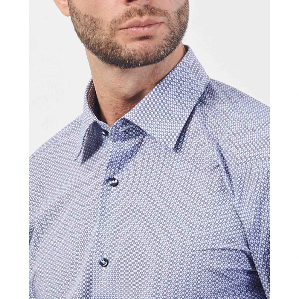 Boss Blauw Katoenen Poplin Overhemd Blue Heren