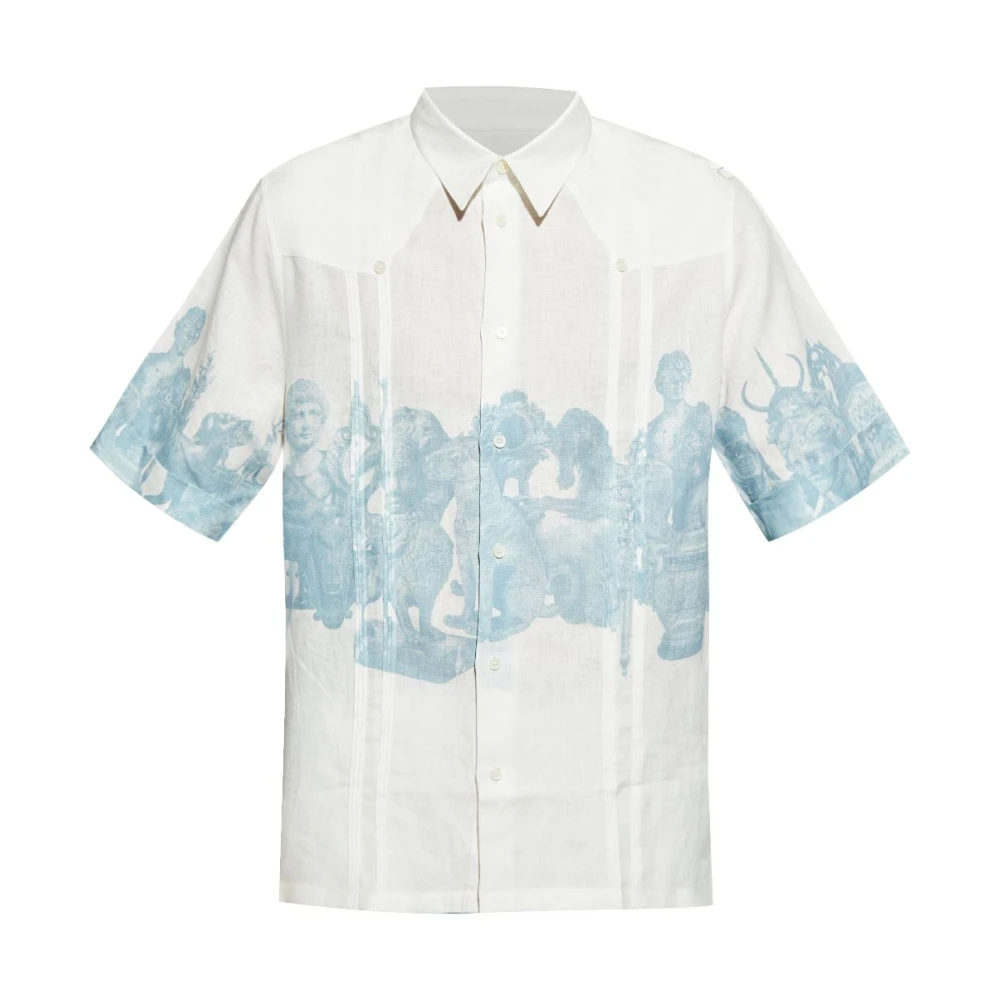 Givenchy Blauw Klassieke Kraag Shirt Korte Mouwen Blue Heren