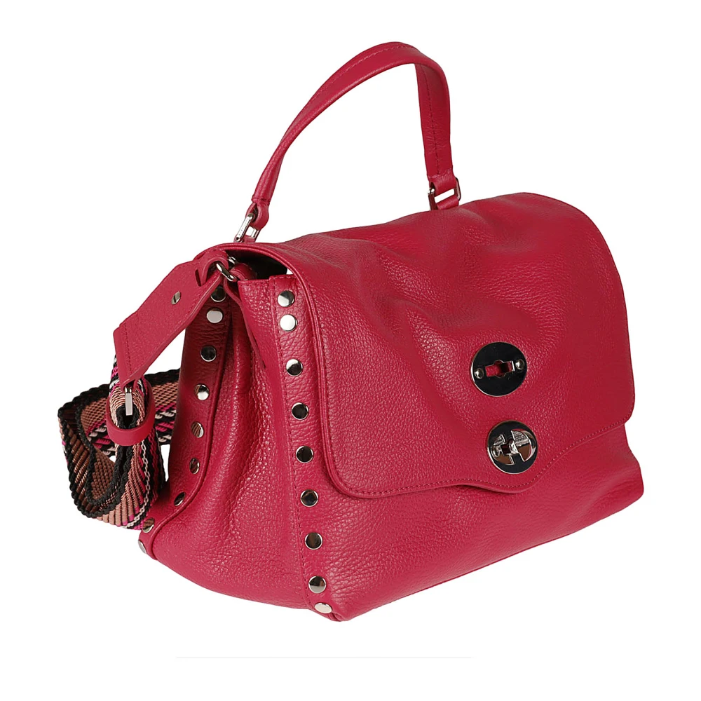 Zanellato Zwarte leren schoudertas Twist Lock Pink Dames