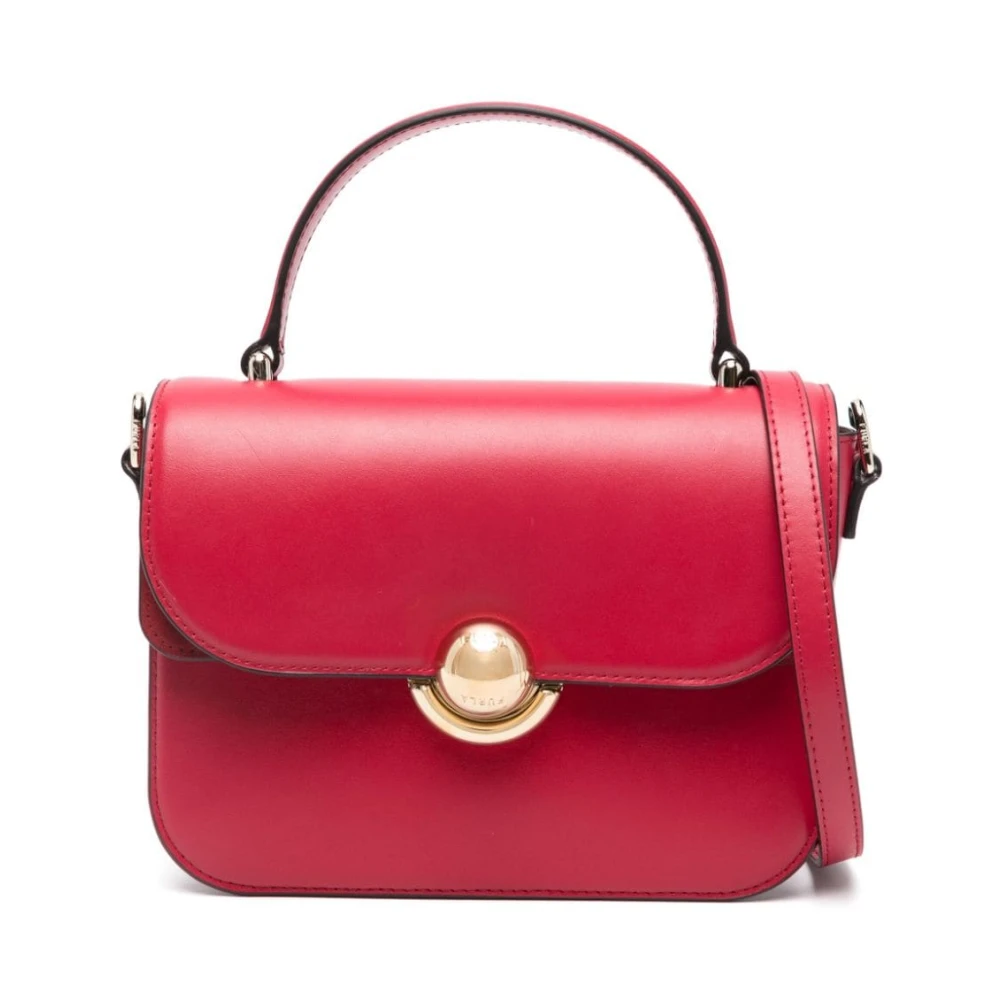 Furla Rode Korrelige Leren Schoudertas Red Dames