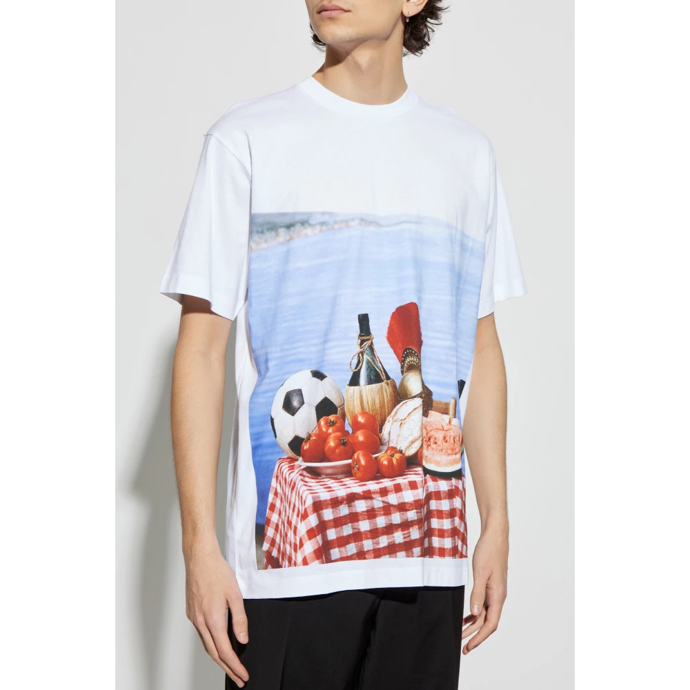 Moschino T-shirt met print White Heren