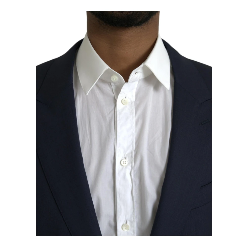 Dolce & Gabbana Donkerblauwe Wollen Blazer Blue Heren