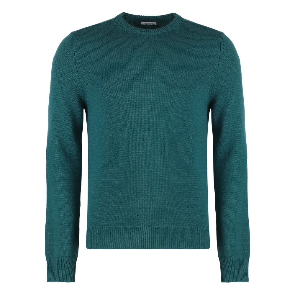 Malo Kasjmier Crew-Neck Sweater Geribbelde Gebreid Green Heren