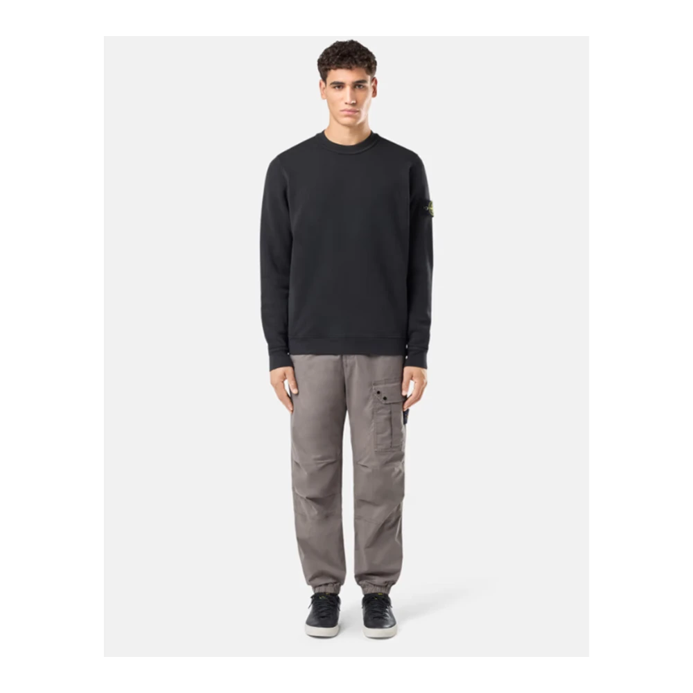 Stone Island Diagonale Fleece Trui Zwart Black Heren