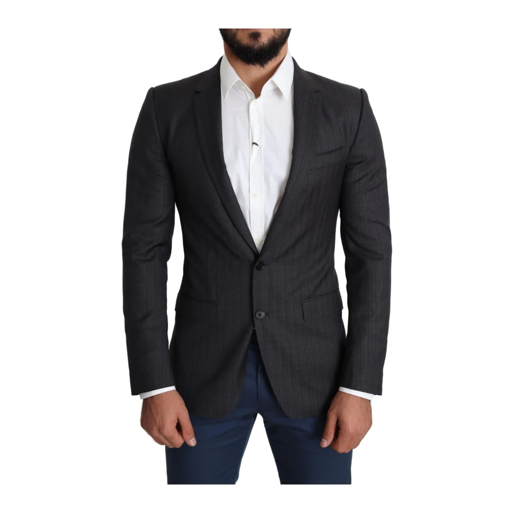 Dolce & Gabbana Men's Black Pinstripe Blazer Jacket