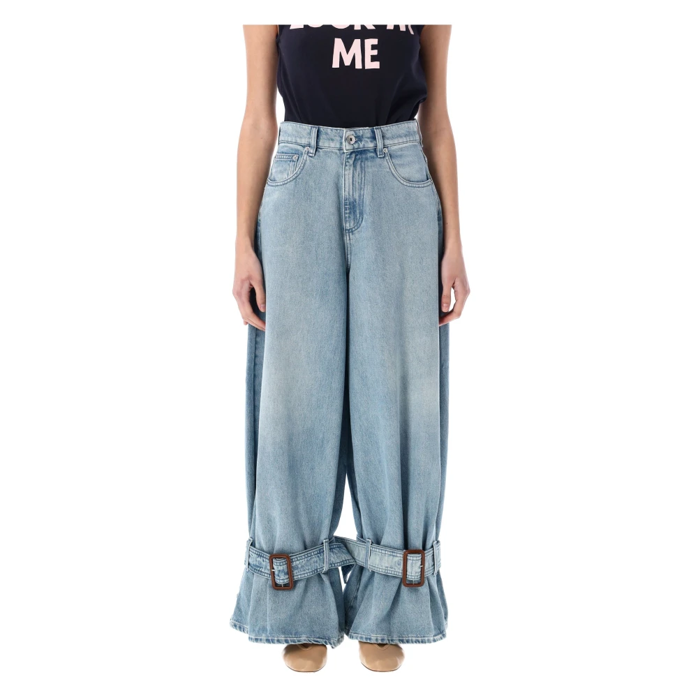 JW Anderson Lichtblauwe Gespmanchet Jeans Blue Dames