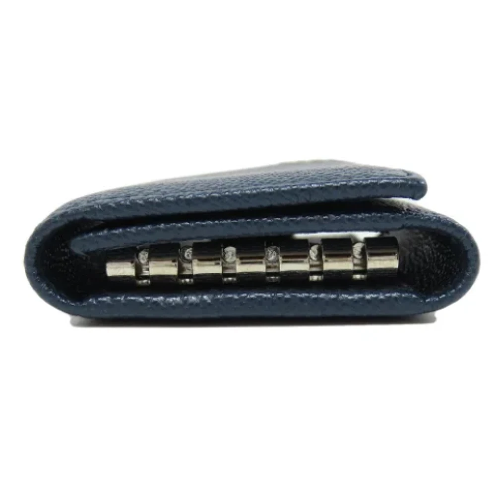 Bvlgari Vintage Pre-owned Leather key-holders Blue Heren