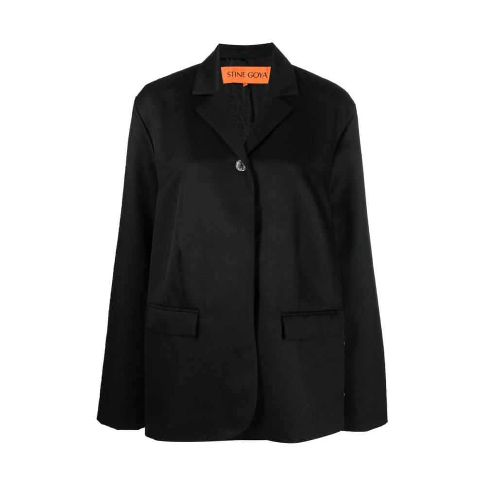 Stine Goya Blazer van gerecycled polyester Black Dames