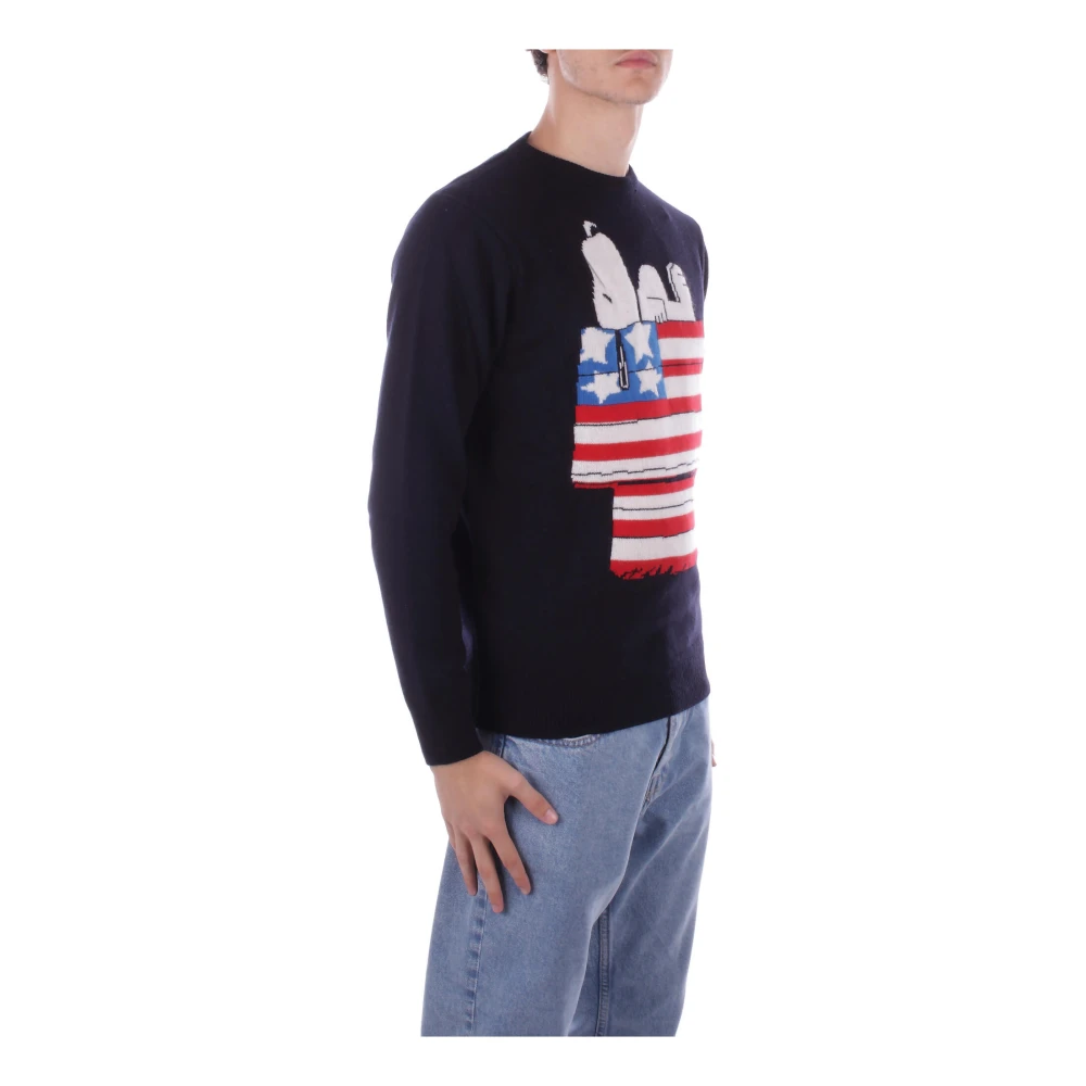 Saint Barth Logo Front Sweaters Blue Heren