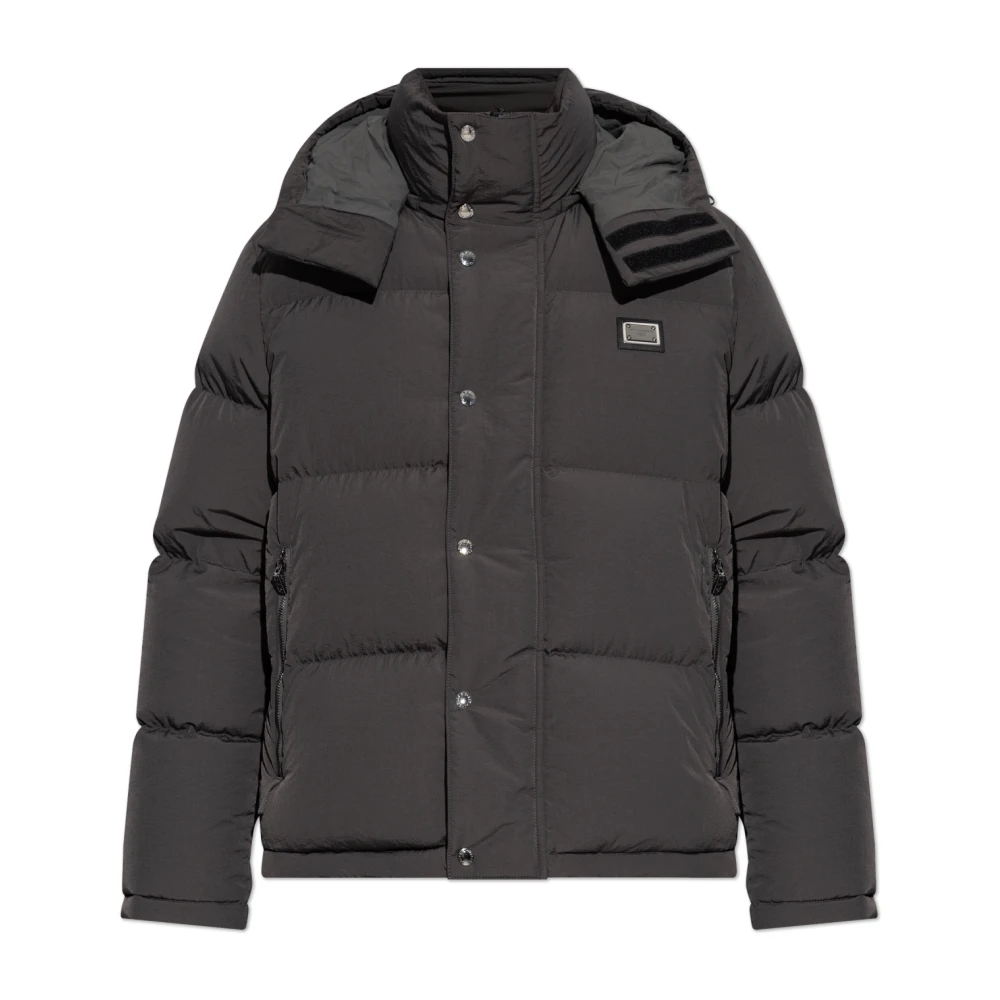Dolce & Gabbana Uomo Grigio - Piumino Con Logo - Jackets - L