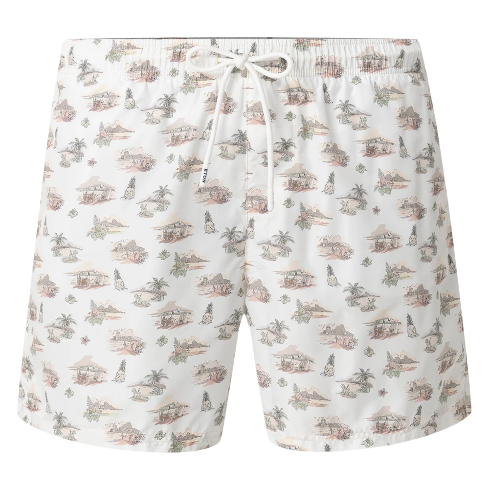 Eton Men's Multicolor Palm Tree Swim Shorts - Beachwear - Xl - Swimwear