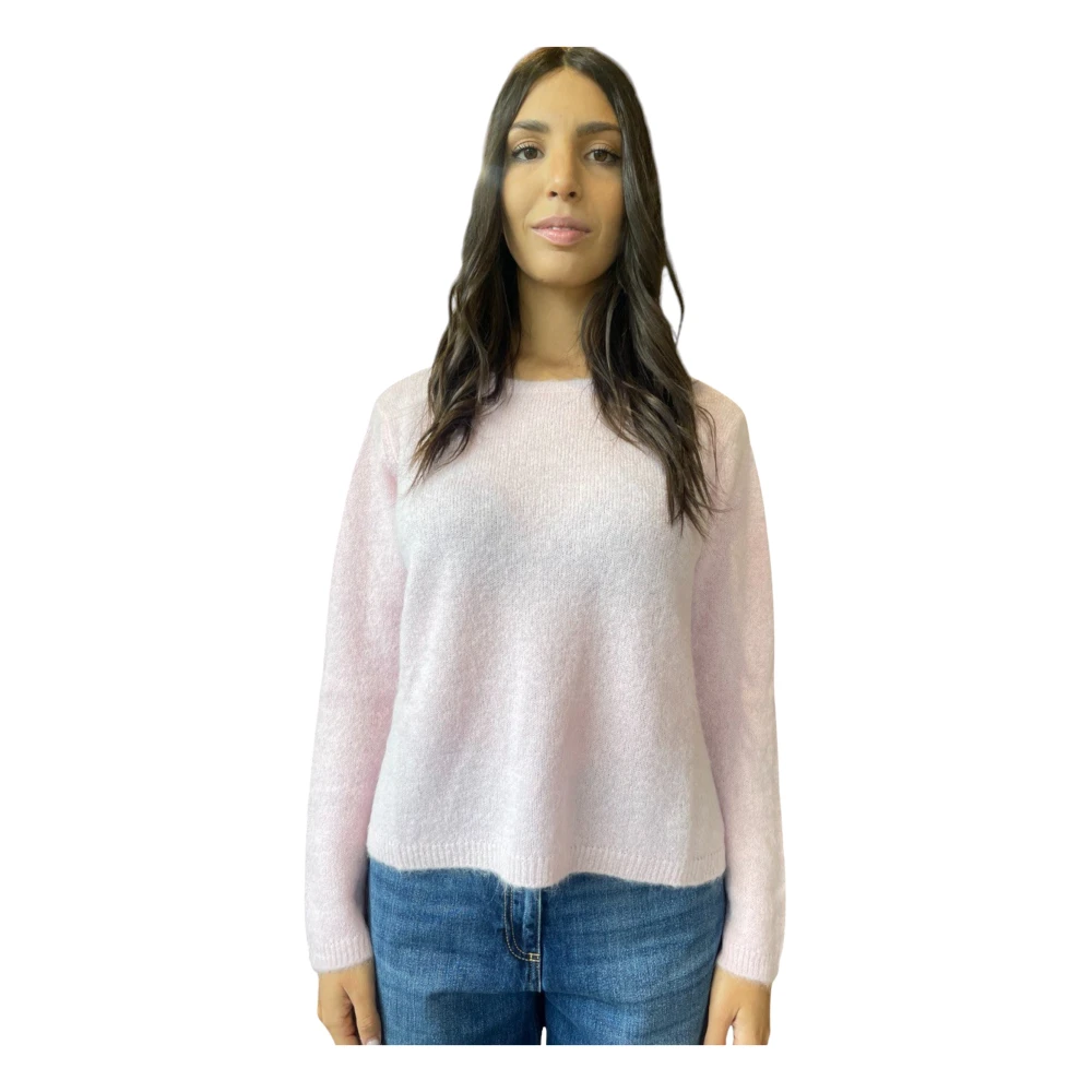 Kangra Zachte Alpaca Crewneck Sweater Roze Pink Dames