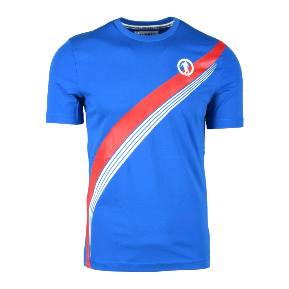 Bikkembergs Katoen Elastaan T-shirt Blue Heren