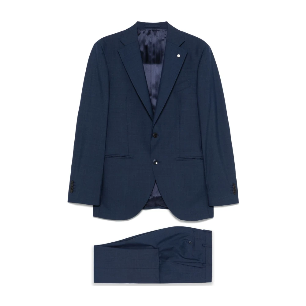 Luigi Bianchi Mantova Navy Blue Pak met Achterventilatie Blue Heren