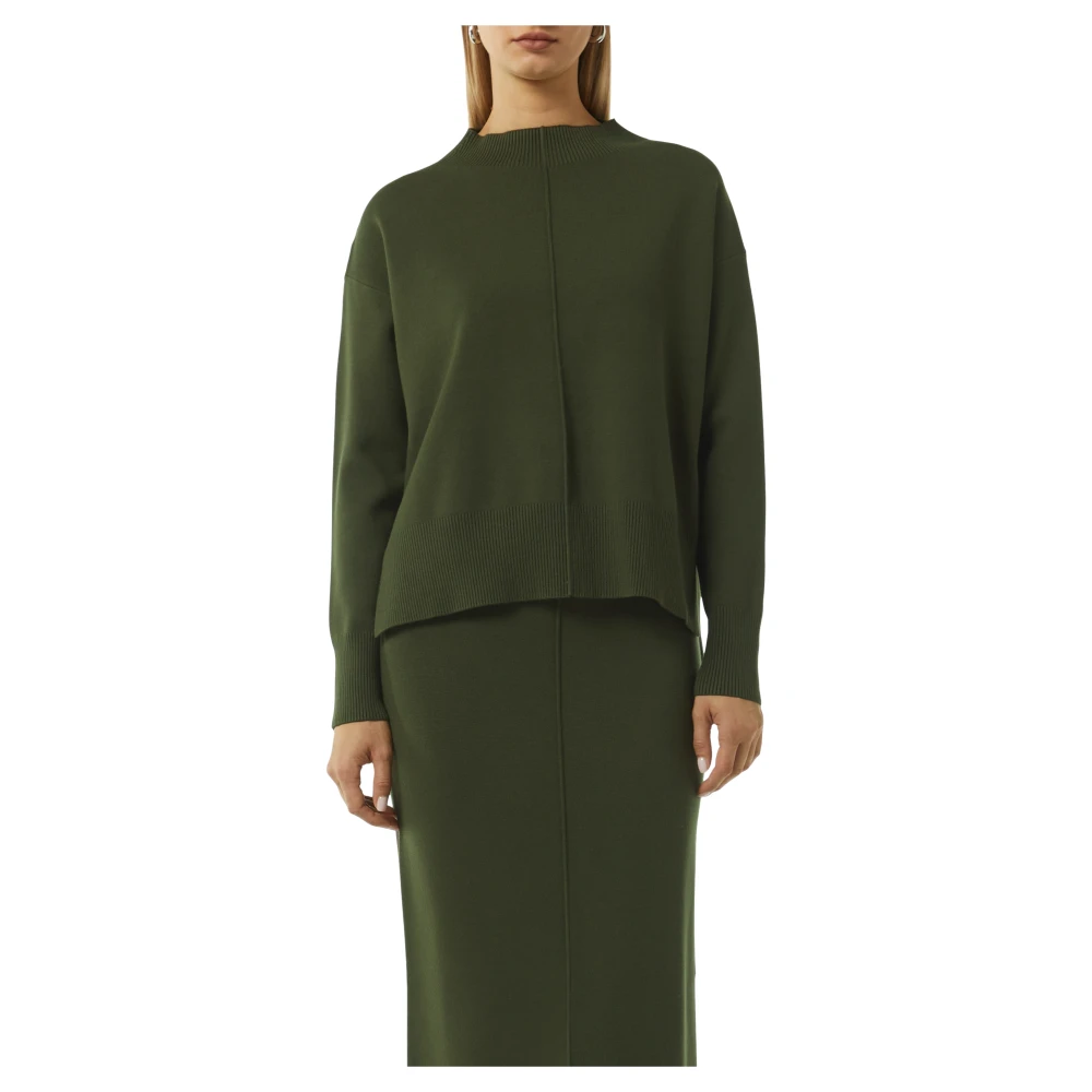 comma Gebreide trui met zijsplitten Green Dames
