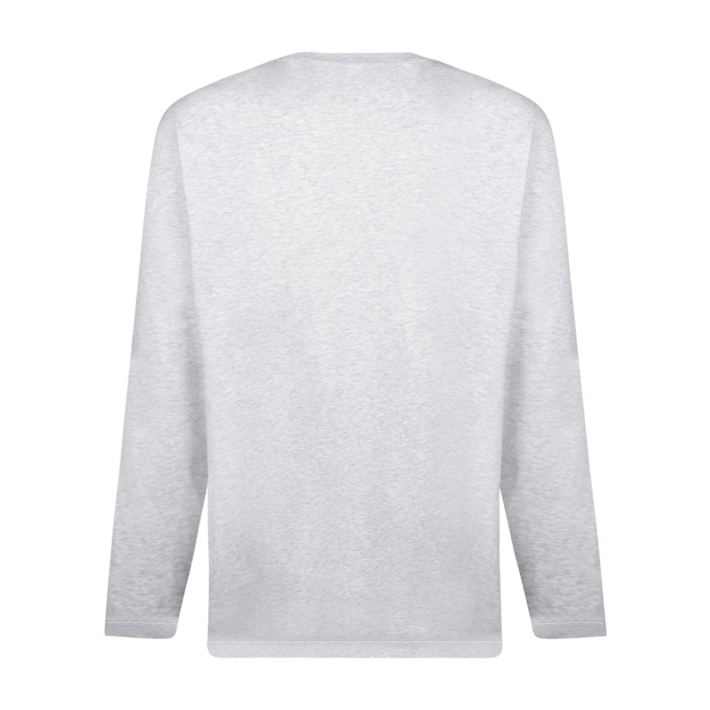 Msgm Lichtgrijs Logo Print T-Shirt Gray Heren