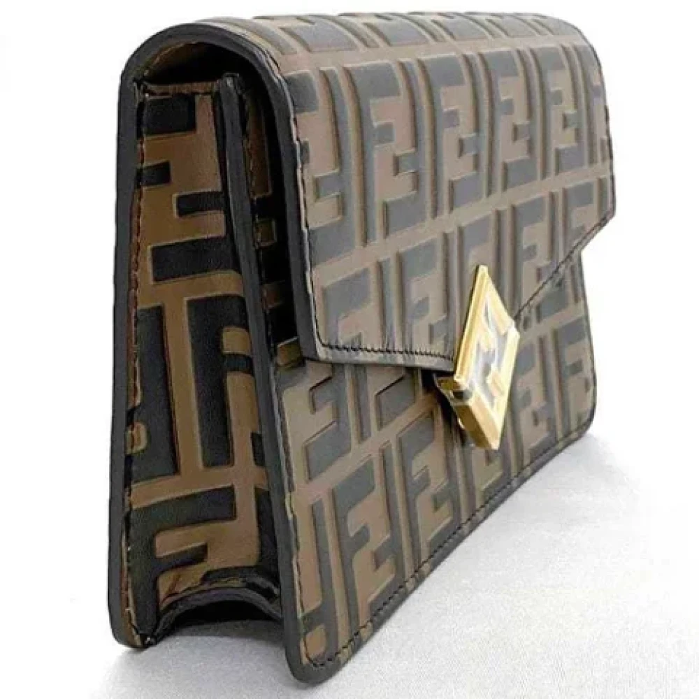 Fendi Vintage Pre-owned Leather shoulder-bags Brown Dames