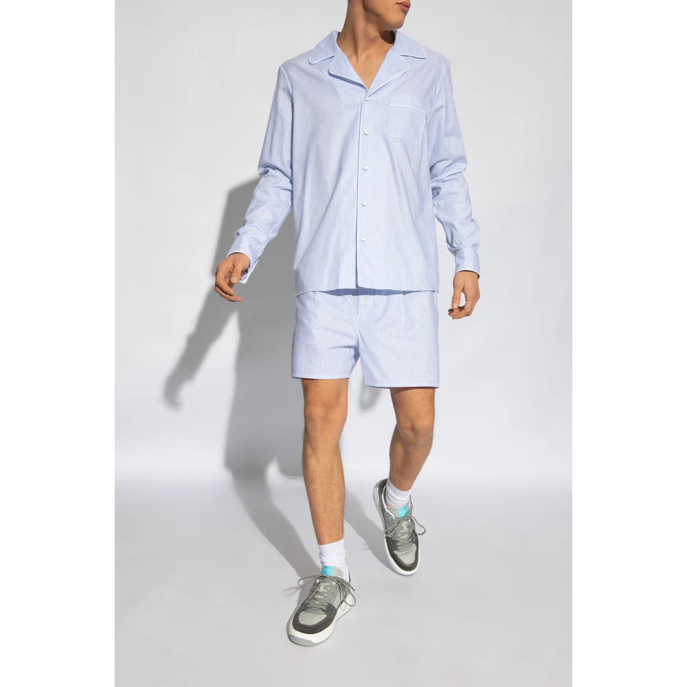 Balmain Pyjama stijl shirt Blue Heren