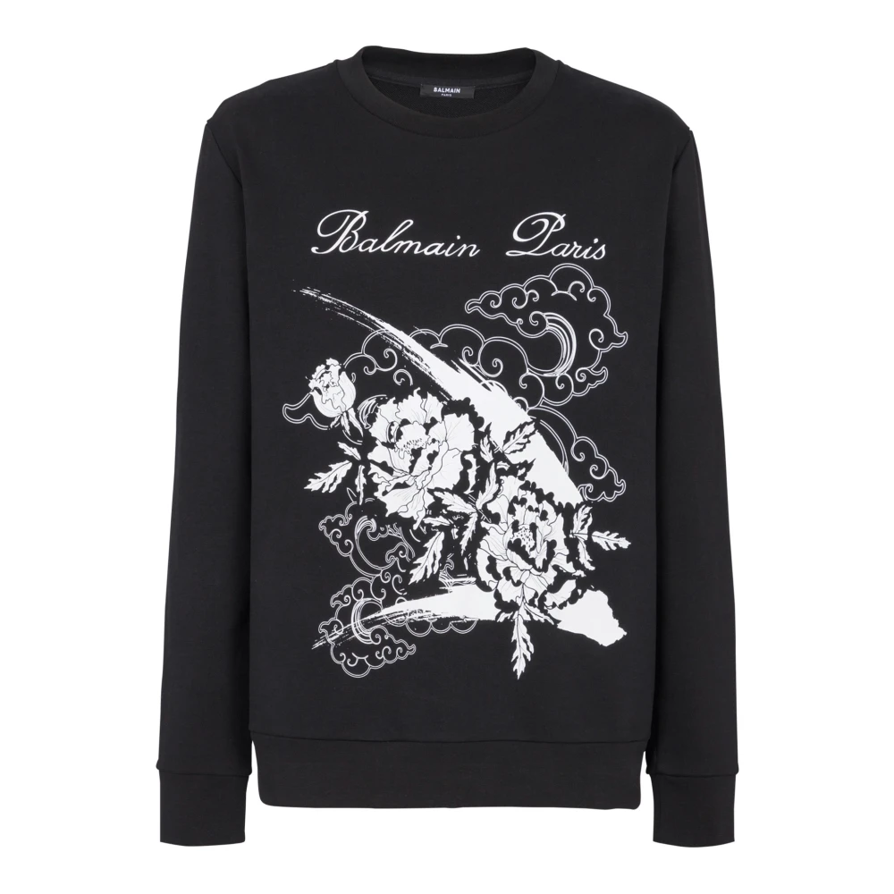 Balmain Bloemenprint sweatshirt Black Heren