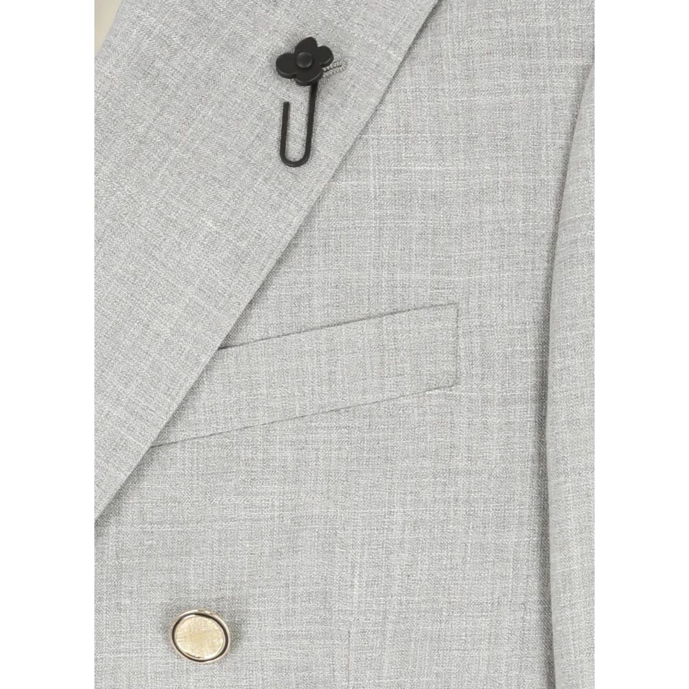 Lardini Grijze Wol Zijde Linnen Jas Gray Heren