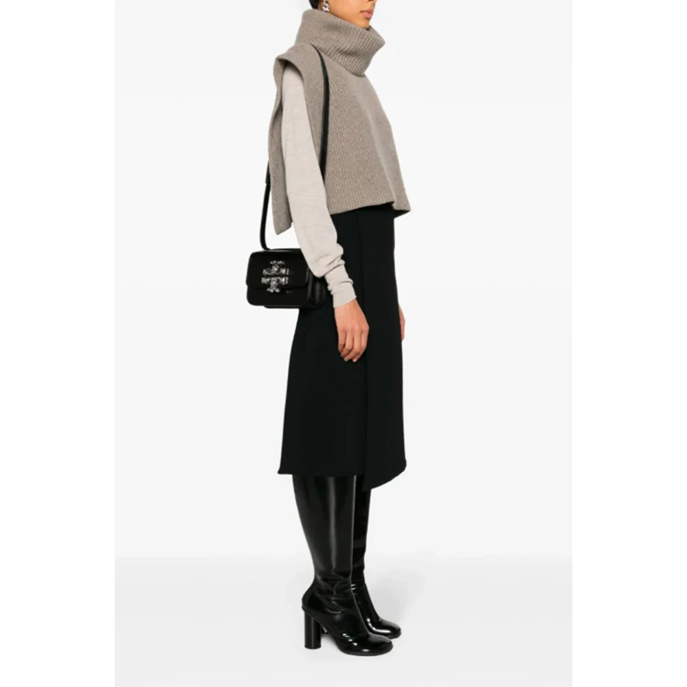 TORY BURCH Zwarte Leren Gehamerde Textuur Schoudertas Black Dames