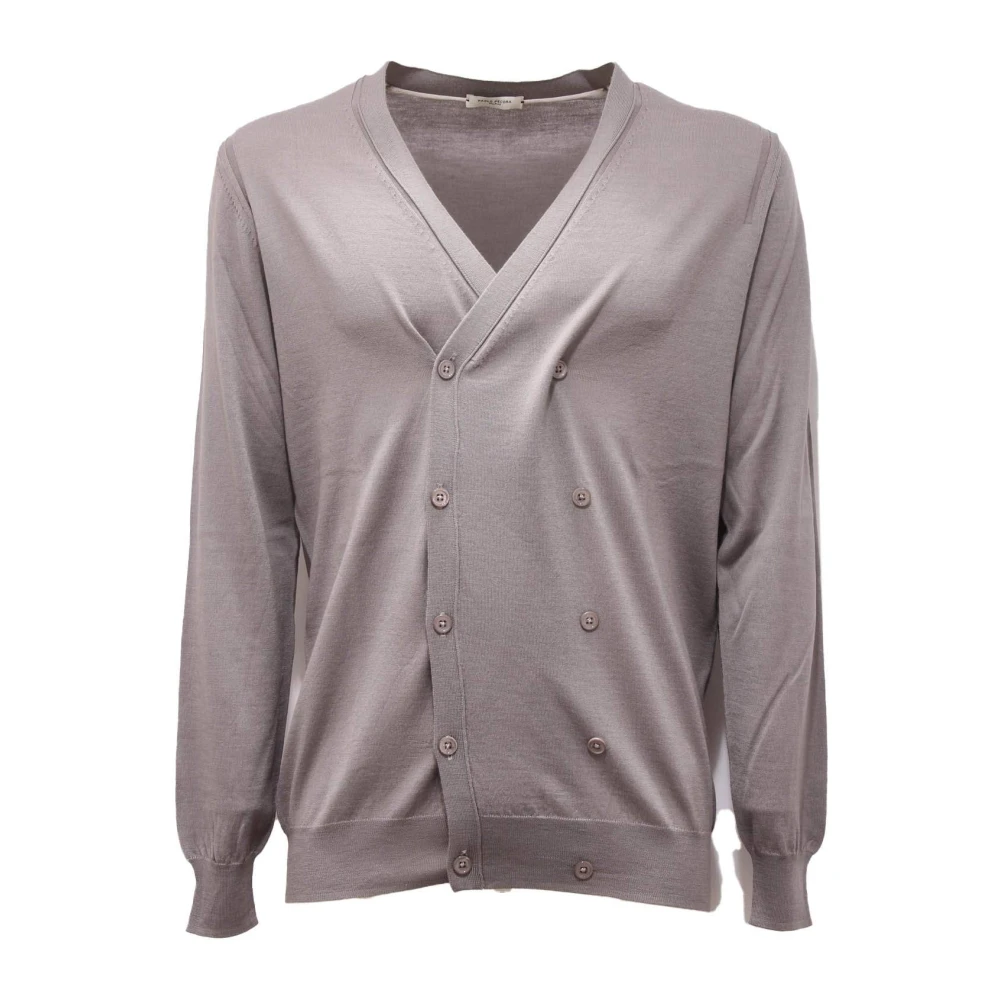 Paolo Pecora Men's Gray Cardigan Jumper - Cardigans - S - Knitwear