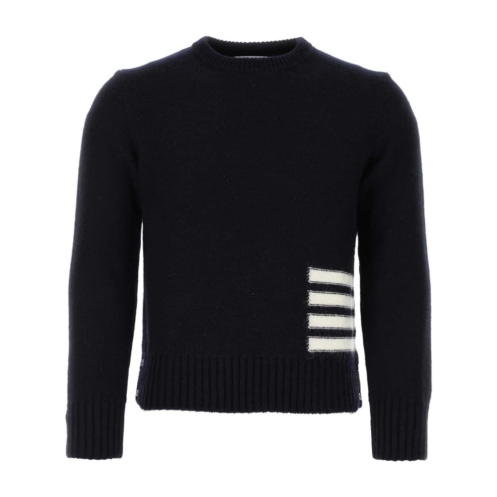 Thom Browne Navy Blue Wool Blend Sweater Blue Heren